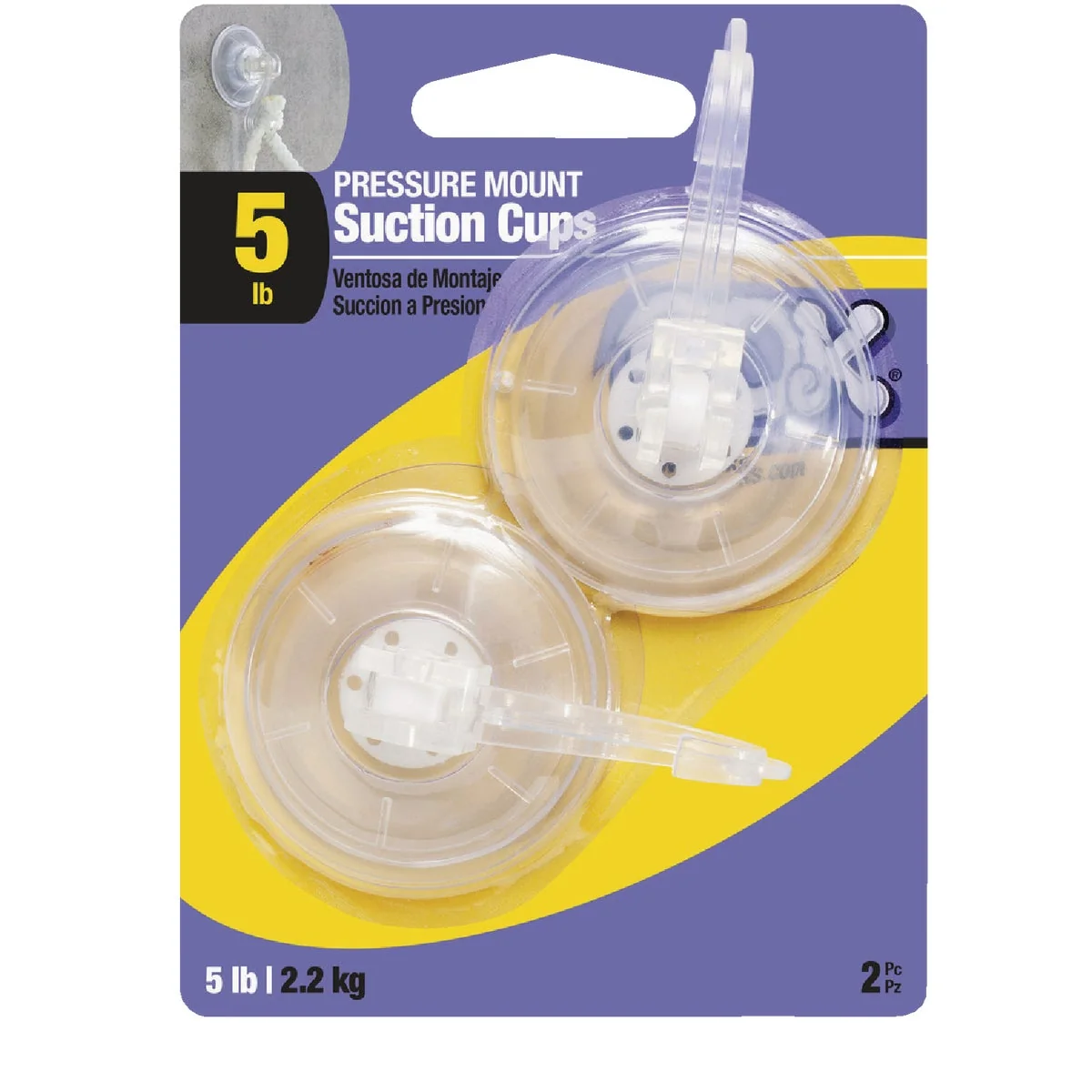 Eco-Friendly OOK Pressure Mount Suction Cup Hooks 2-Pack World-Class