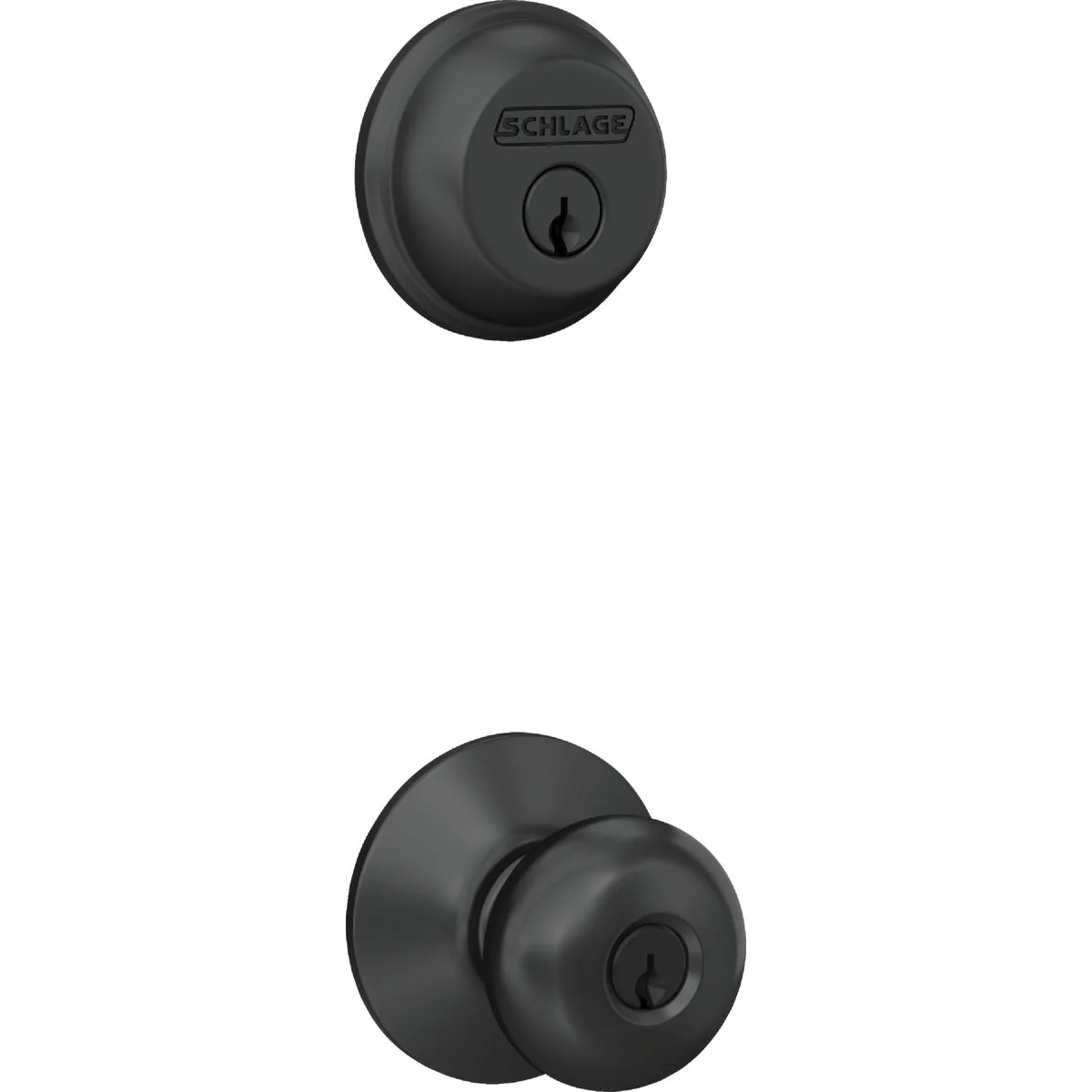 Healthy Schlage Matte Black Single Cylinder Deadbolt Plymouth Keyed Entry Knob Casual