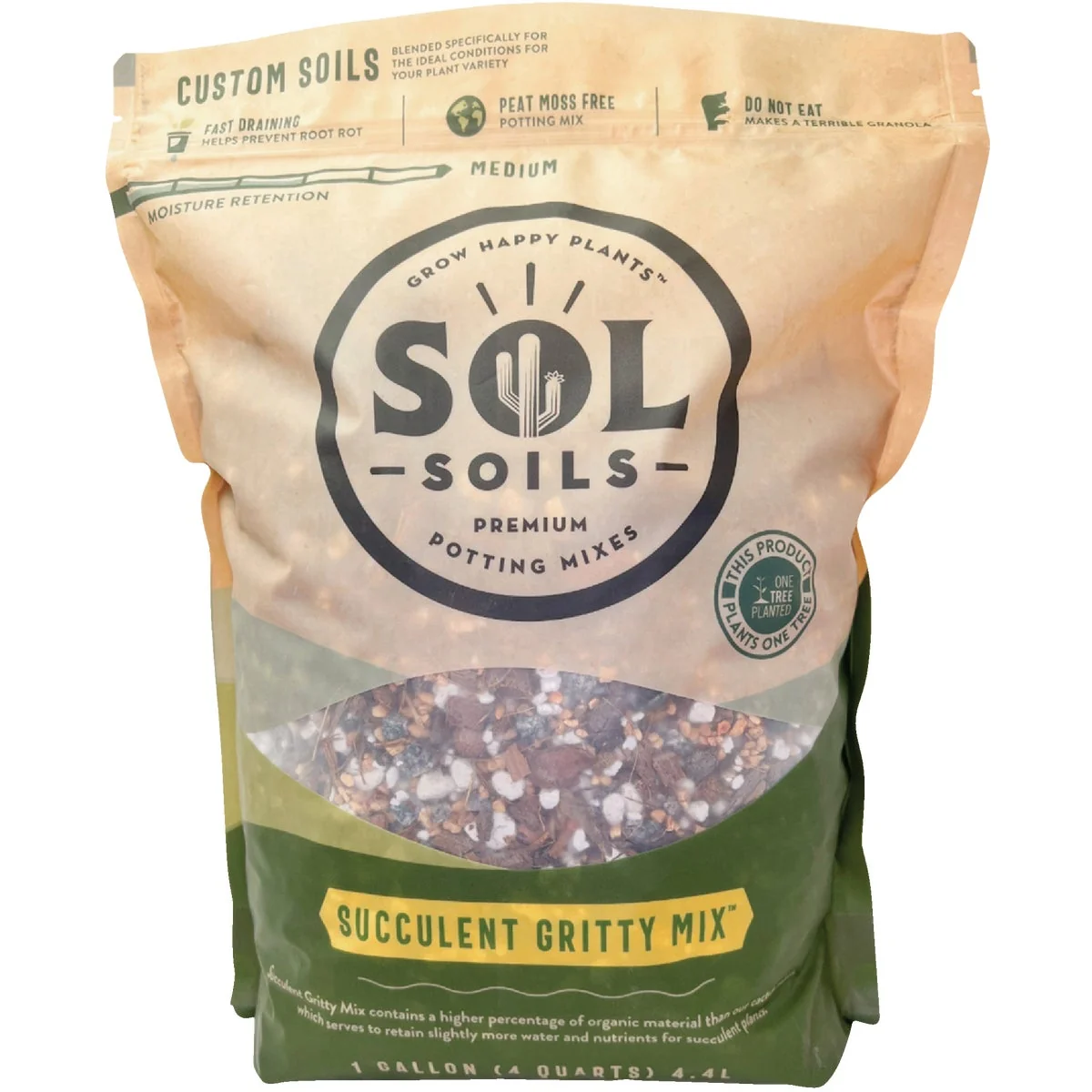 Carefully Designed Sol Soils 4 Qt. Succulent Gritty Mix Green