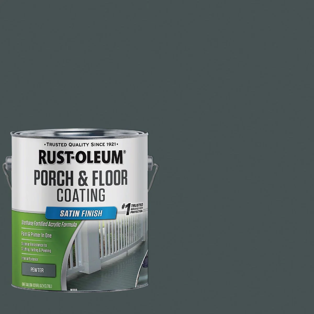 Solid Rust-Oleum 1 Gal. Low VOC Porch and Floor Coating Satin Pewter Flexible