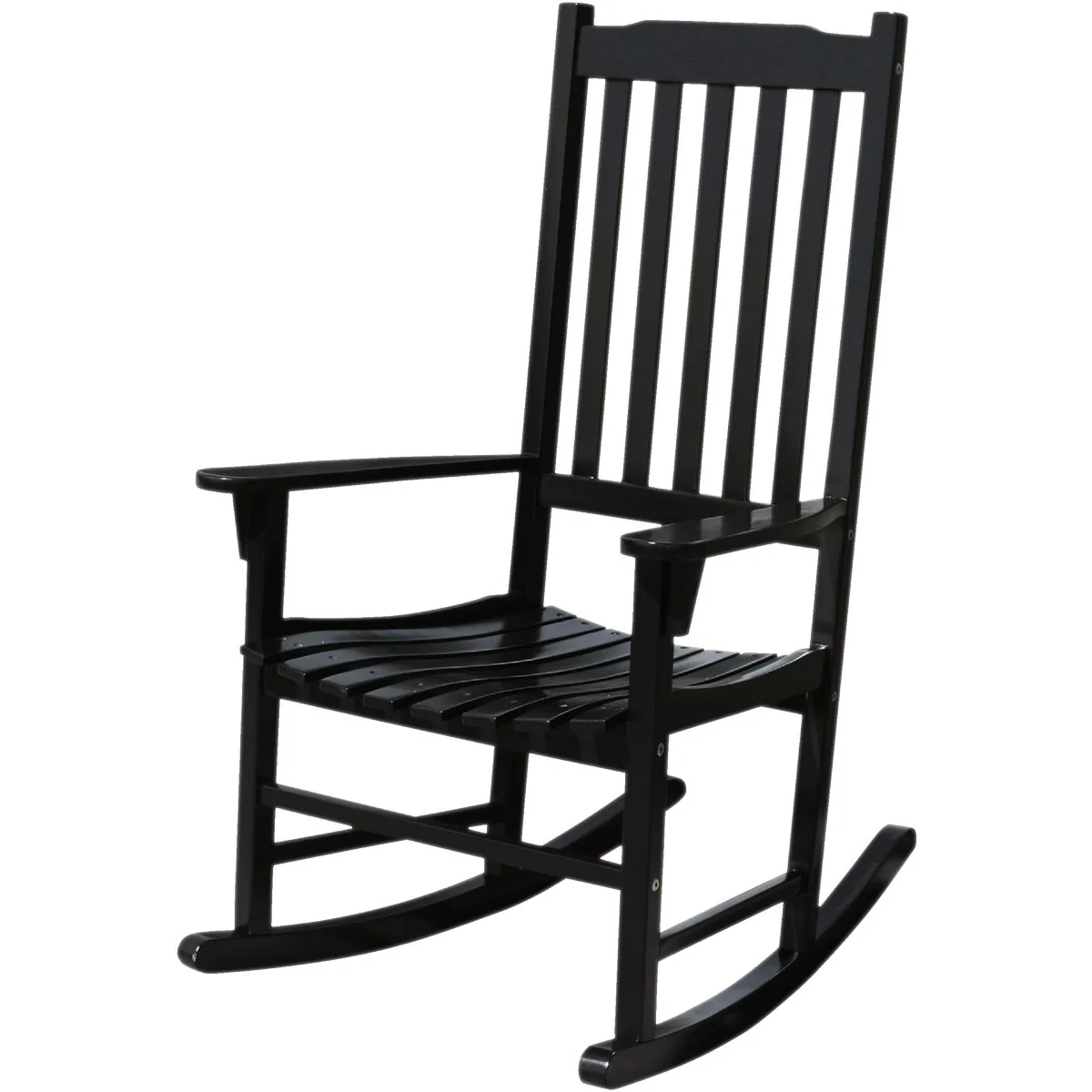Powerful Northbeam Black Acacia Wood Traditional Porch Rocker Chair Next-Generation
