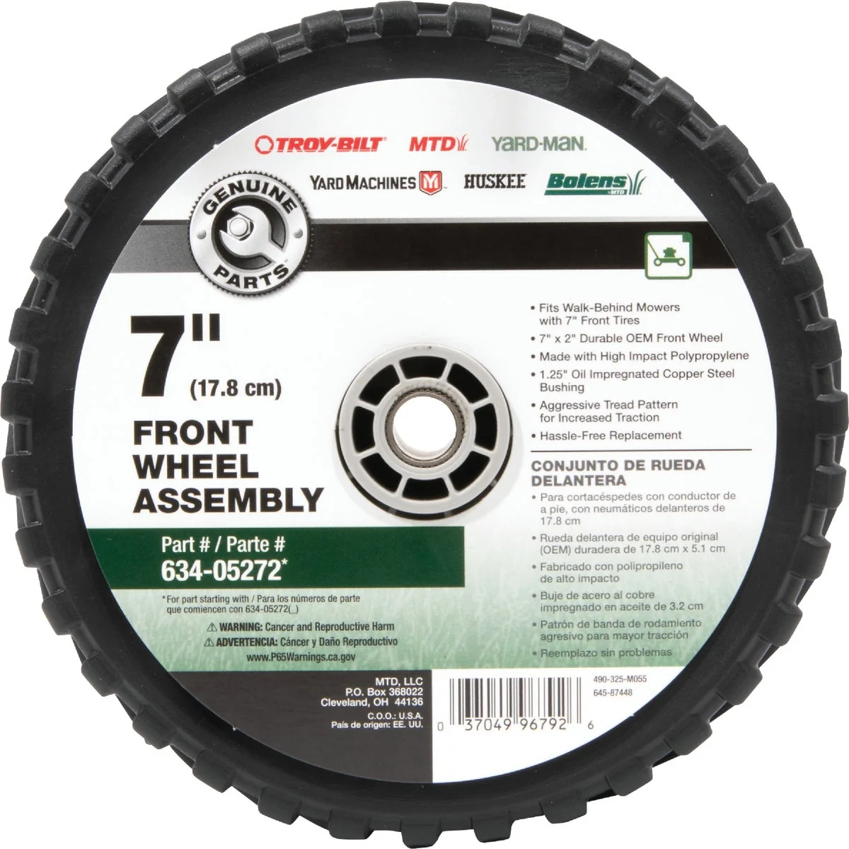 Classic MTD Equipment 7 In. Front Wheel Assembly for Most Walk-Behind Mowers Premium Material
