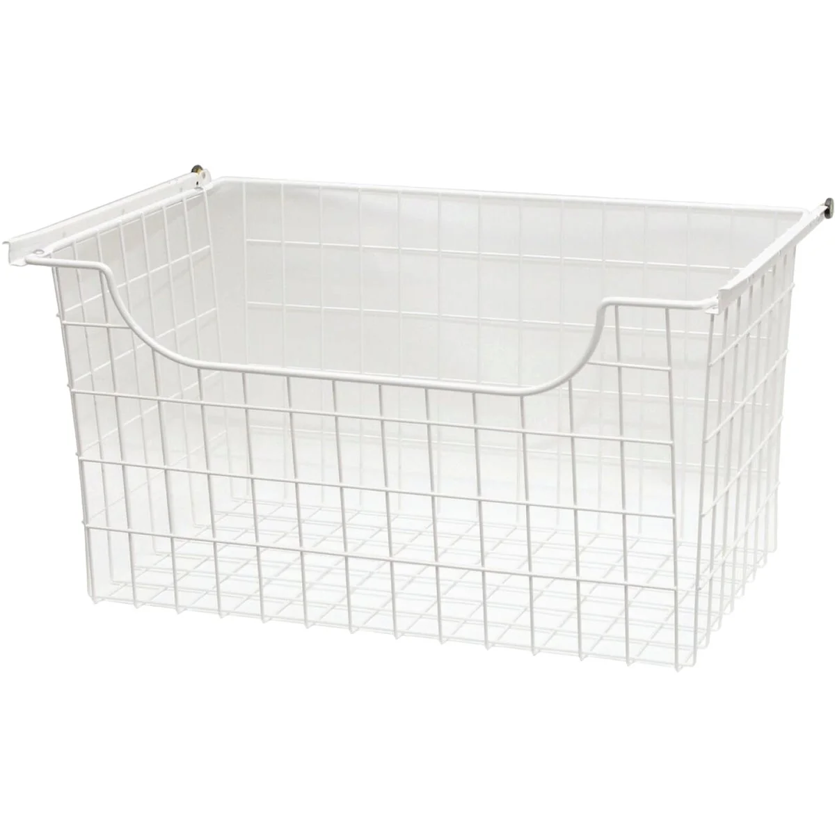 Optimized Easy Track 12 In. White Wire Sliding Basket Quality
