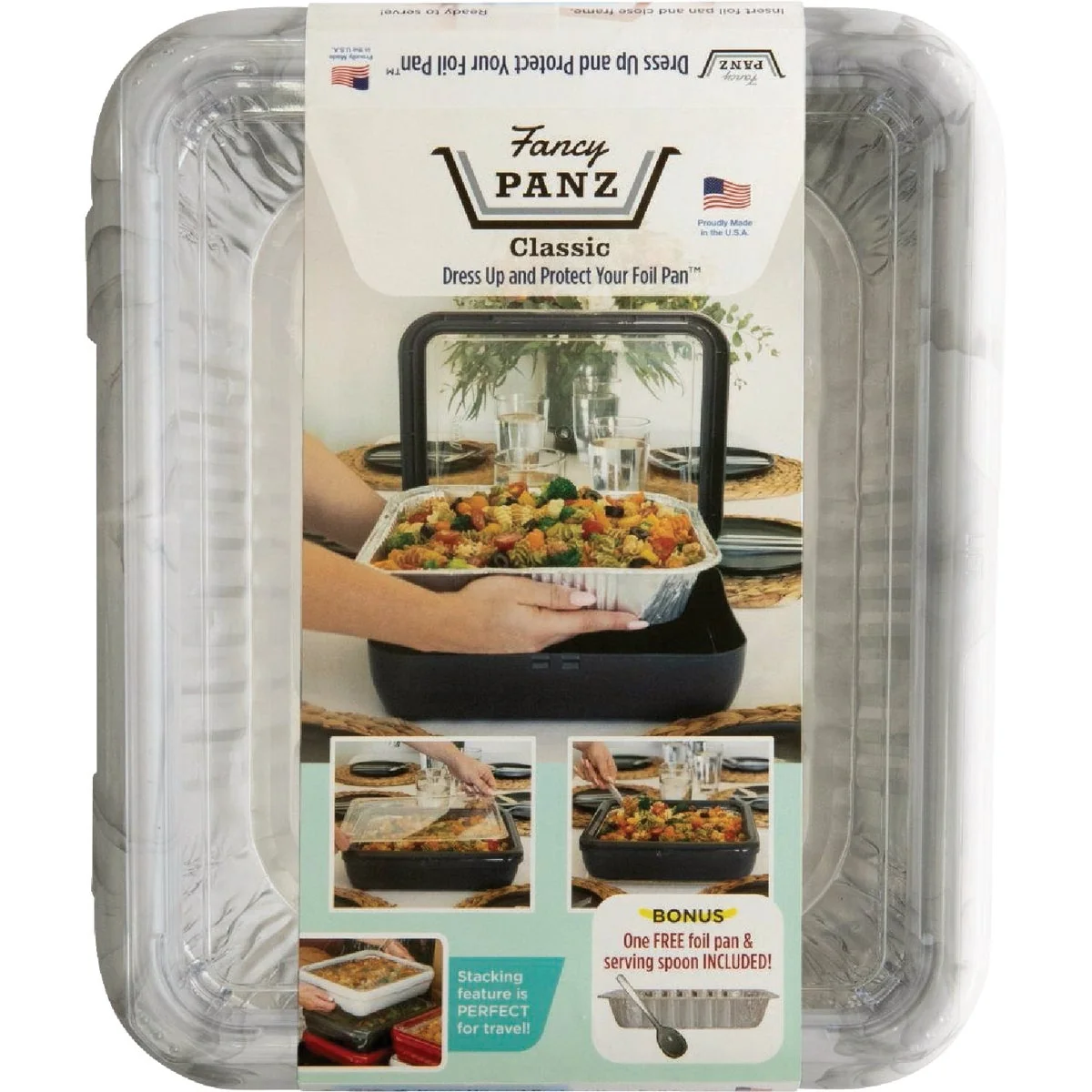 Safe Fancy Panz Classic Marble Baking Carrier with Foil Pan and Serving Spoon Contemporary