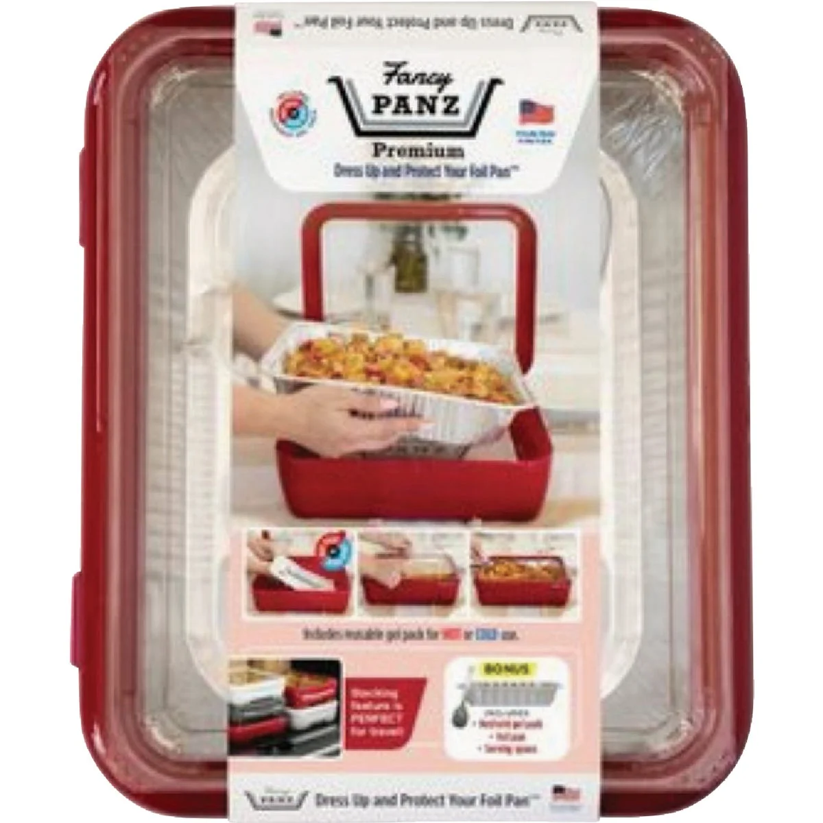 Genuine Fancy Panz Premium Red Baking Carrier with Hot Cold Gel Pack Versatile