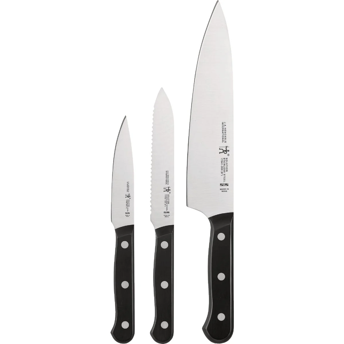 Versatile J. A. Henckels International Solution Chef Knife Set 3-Piece Environmentally Friendly