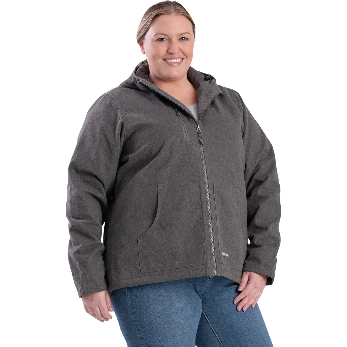 Optimized Berne Women's 2XL Titanium Heathered Duck Hooded Jacket Exceptional