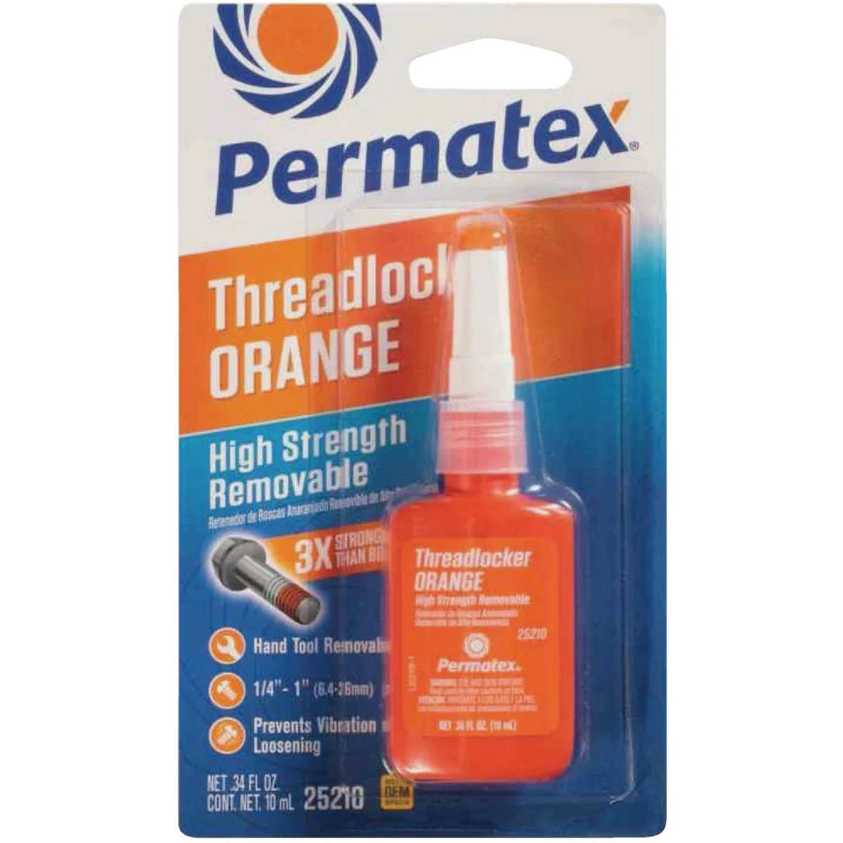 Relaxed Permatex High Strength 0.2 Oz. 10G Orange Threadlocker Gel Traditional