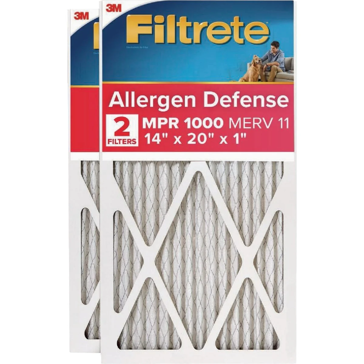 Convenient 3M Filtrete Allergen Defense 14 In. x 20 In. x 1 In. Electrostatic Air Conditioner Filter Fashionable