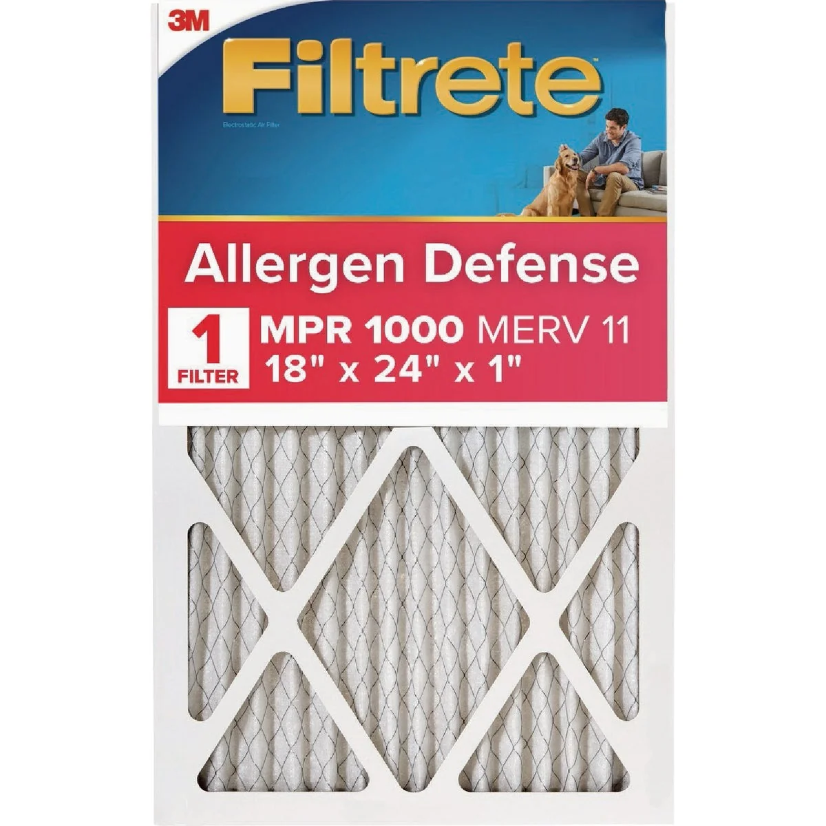High-Quality 3M Filtrete Allergen Defense 18 In. x 24 In. x 1 In. Electrostatic Air Conditioner Filter Fine