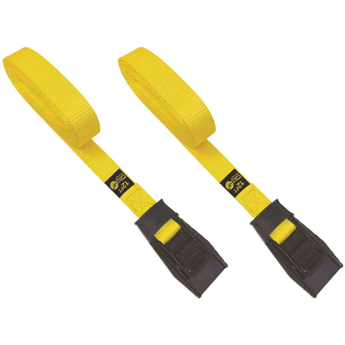 Casual Wrap-It Storage Cam Straps 12 Ft. x 1 In.Yellow Cam Buckle Strap 2-Pack Selected