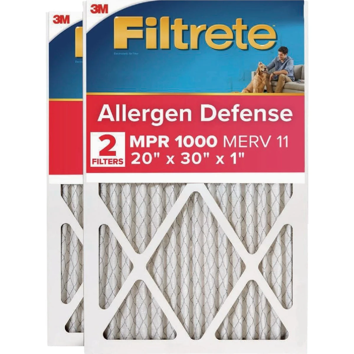Fine Crafted 3M Filtrete Allergen Defense 20 In. x 30 In. x 1 In. Electrostatic Air Conditioner Filter Excellent