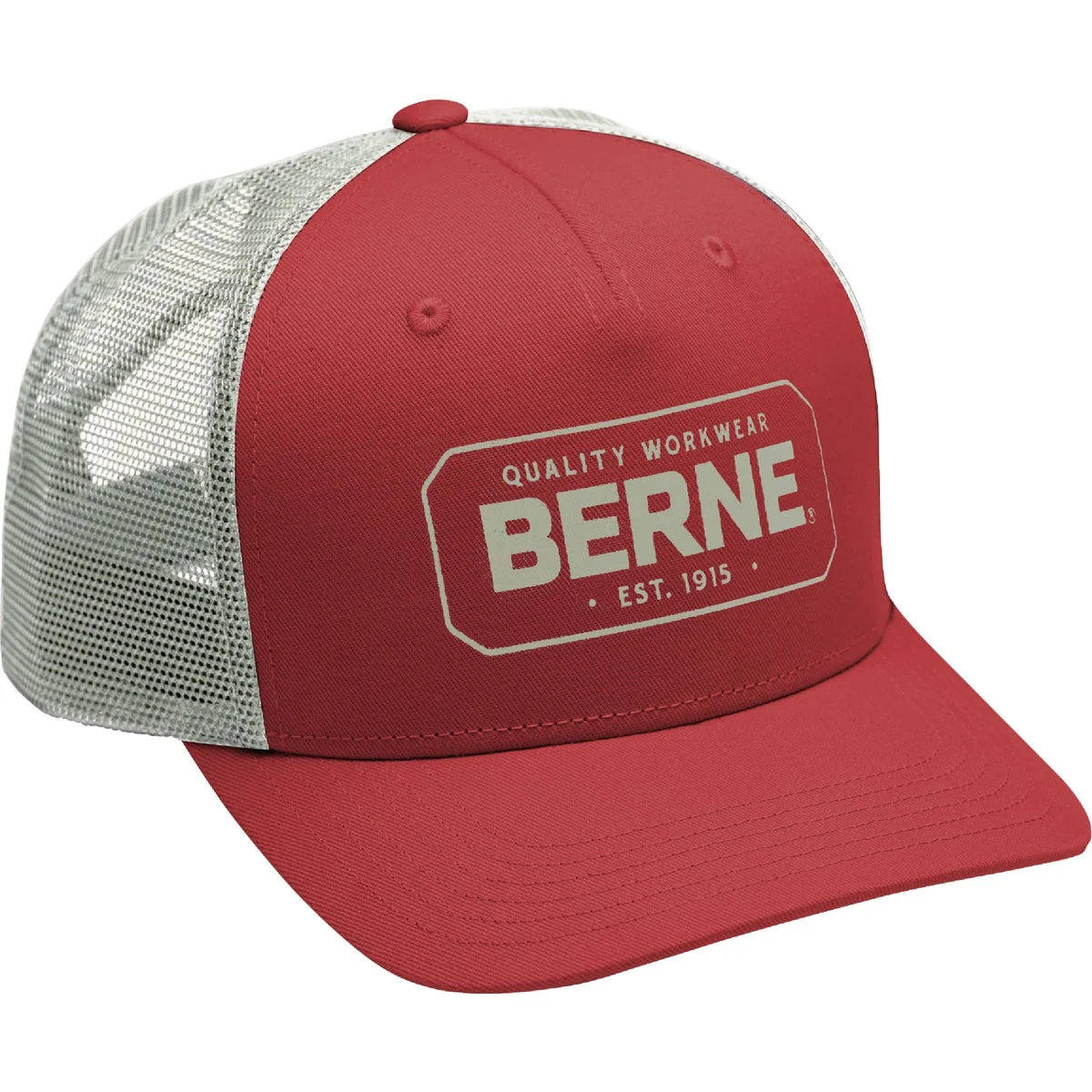 Reusable Berne Deep Red Badge Logo Trucker Cap User-Friendly