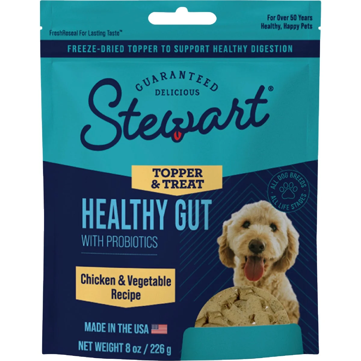Dependable Stewart's Healthy Gut 8 Oz. Chicken Dog Food Topper Green