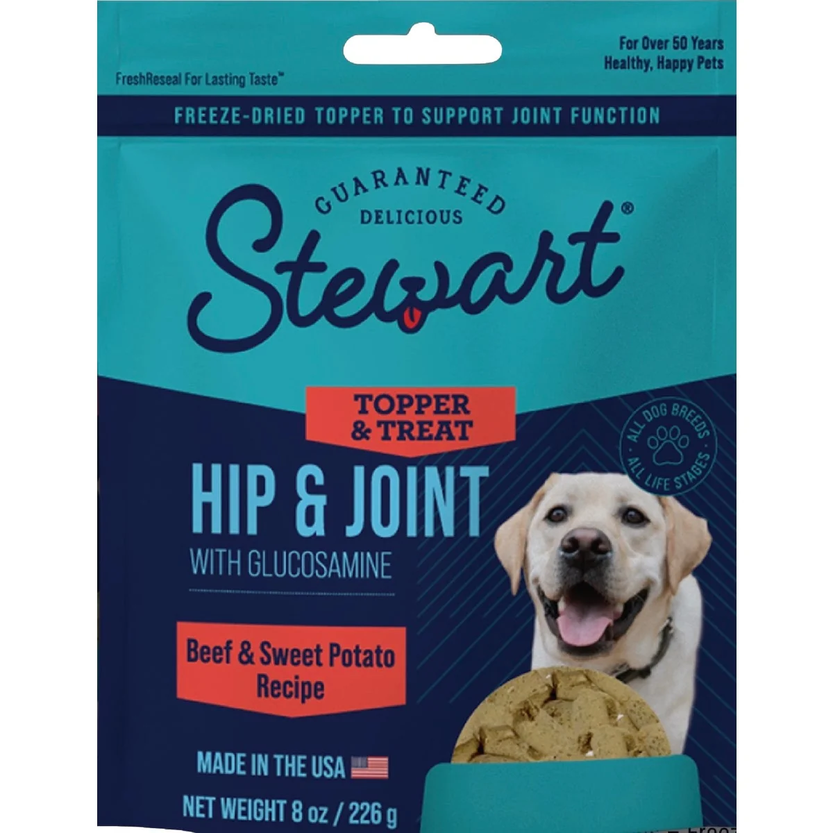 Expertly Made Stewart's Hip Joint 4 Oz. Beef ze Dried Dog Food Topper User-Friendly