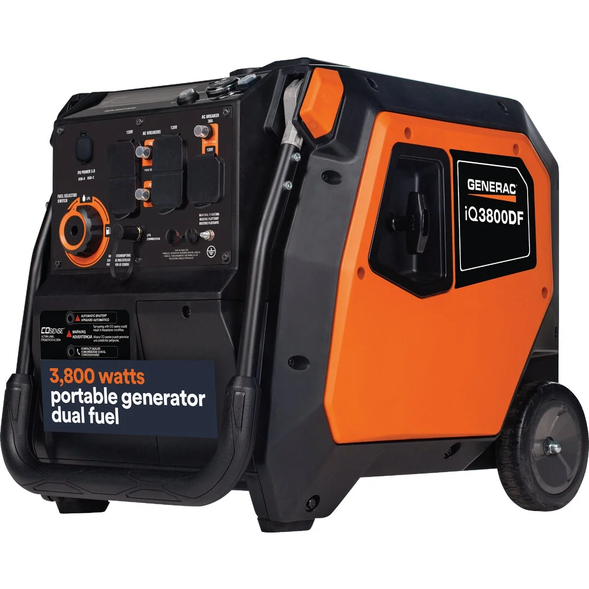 Recyclable Generac iQ5200 5200W Dual Fuel Portable Inverter Generator Flexible