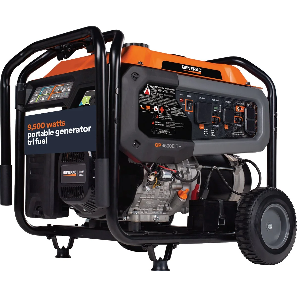 Original Generac GP9500E 9500W Tri Fuel Portable Generator Lightweight