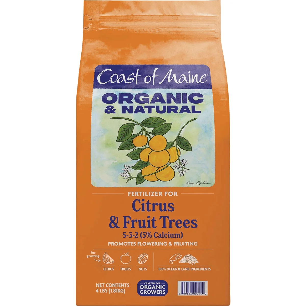Prestigious Coast of Maine 4 Lb. Organic Natural Citrus Fruit Tree Fertilizer Recyclable