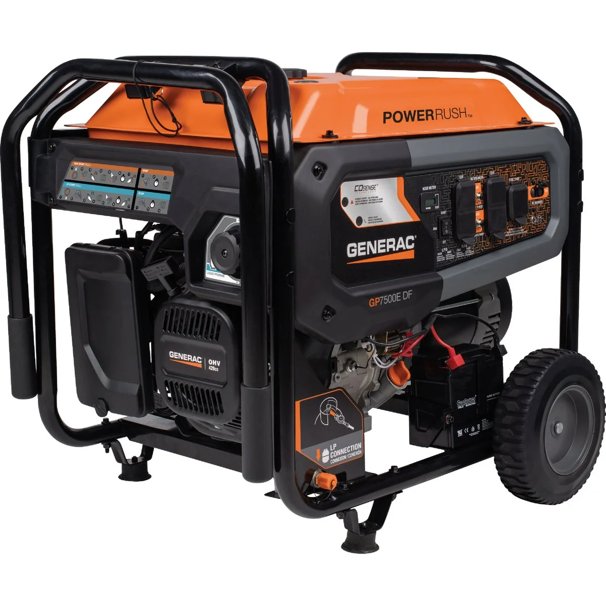 Solid Generac 7400W Dual Fuel Portable Generator with COsense Smart
