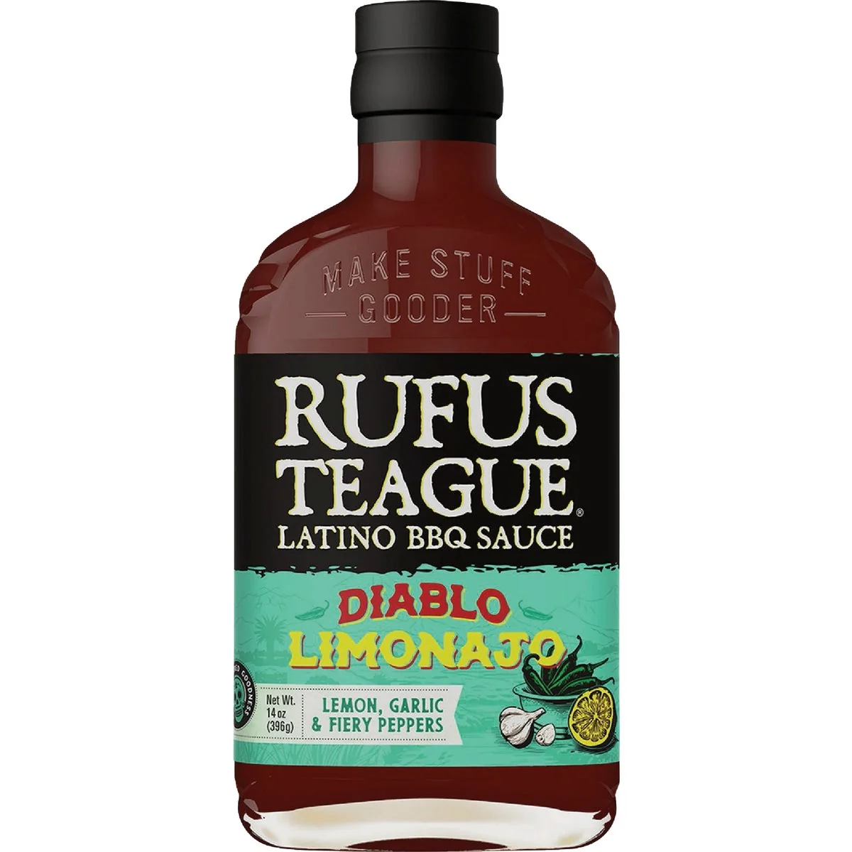 Certified Rufus Teague 14 Oz. Diablo Limonajo Latino BBQ Sauce Genuine