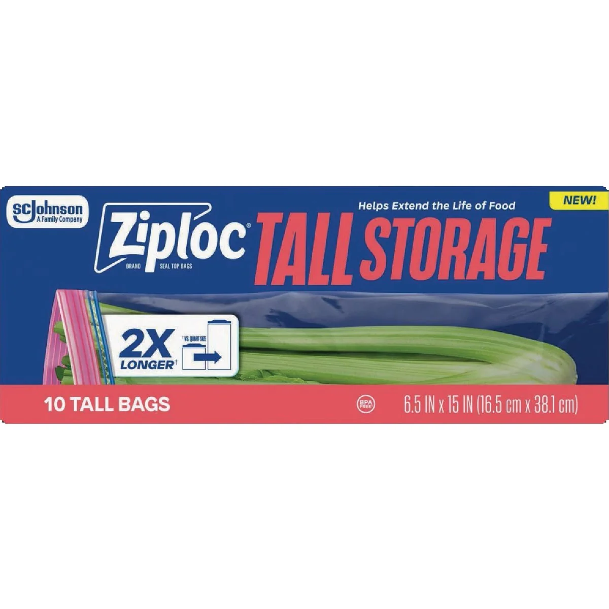 Specialty Ziploc Tall Storage Bag 10-Count Elite