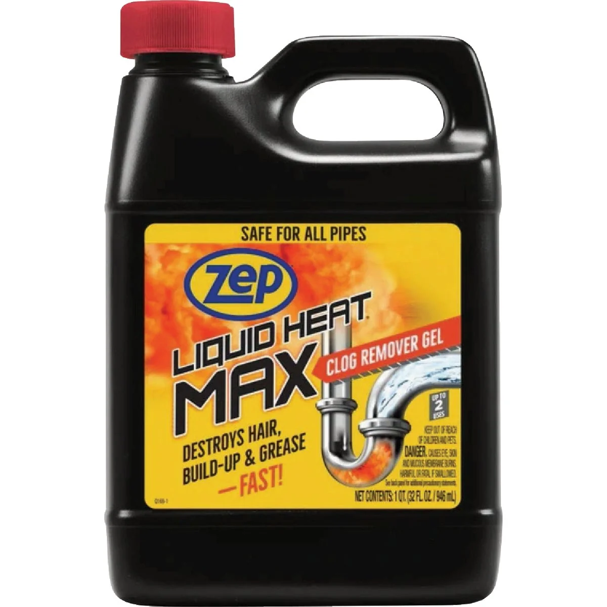Breathable Zep Liquid Heat Max 32 Oz. Clog Remover Gel Solid
