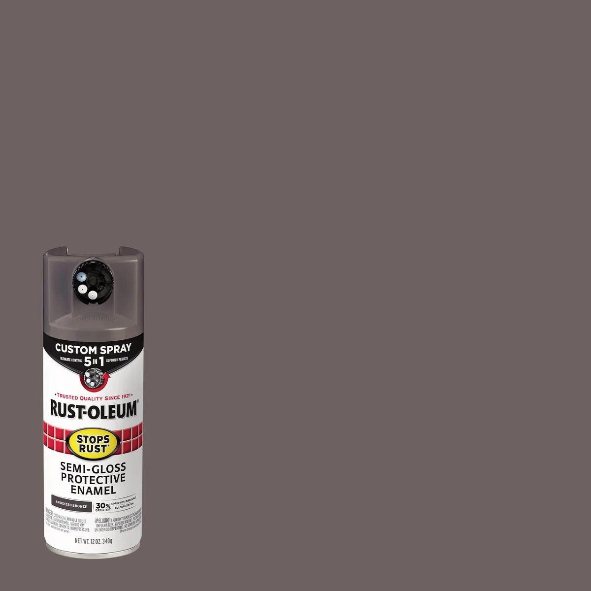 Solid Rust-Oleum Stops Rust 12 Oz. Custom Spray 5 in 1 Semi-Gloss Spray Paint Anodized Bronze Responsible
