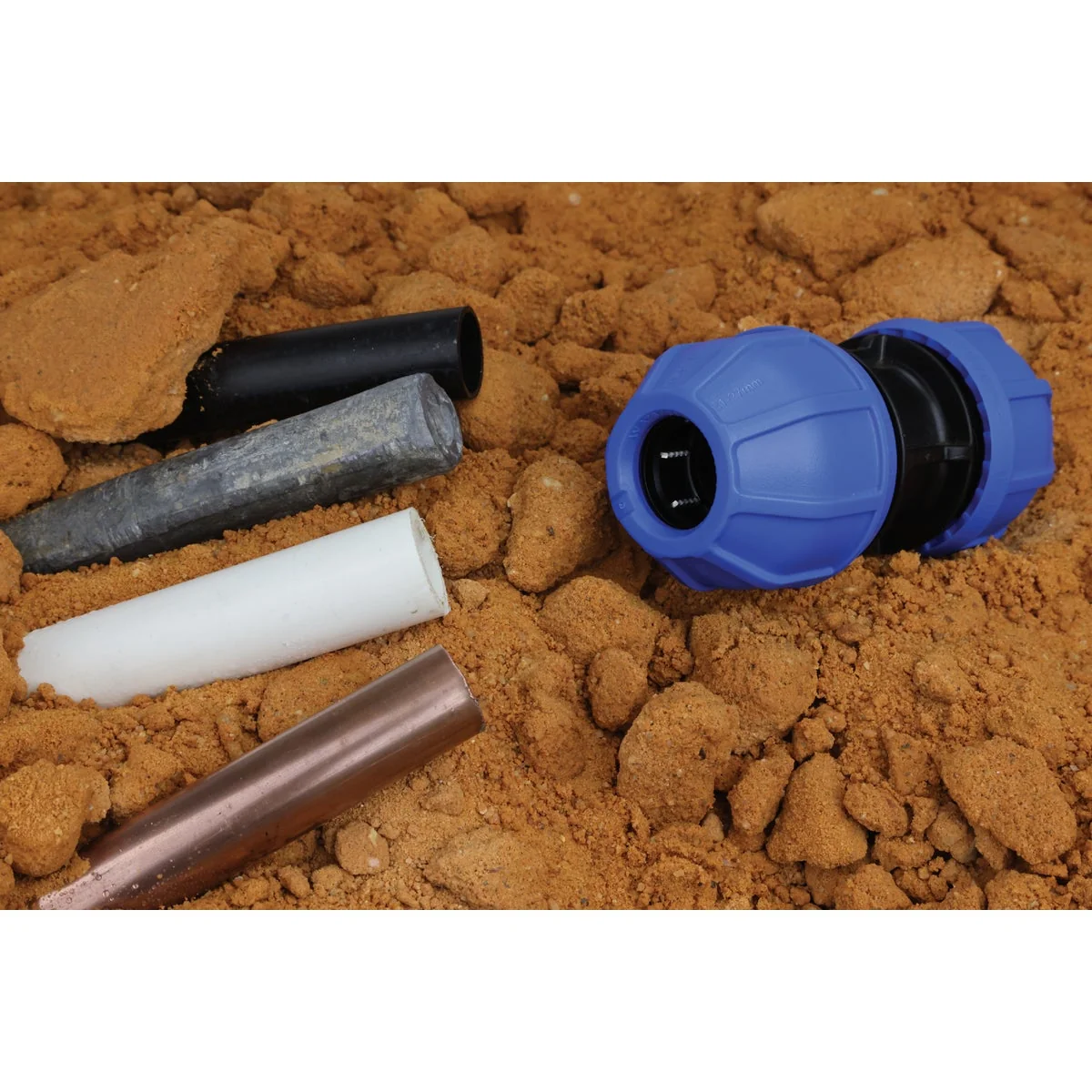 Clean IPEX 0.83 In. to 1.06 In. Polyethylene UTC Compression Coupling Dependable