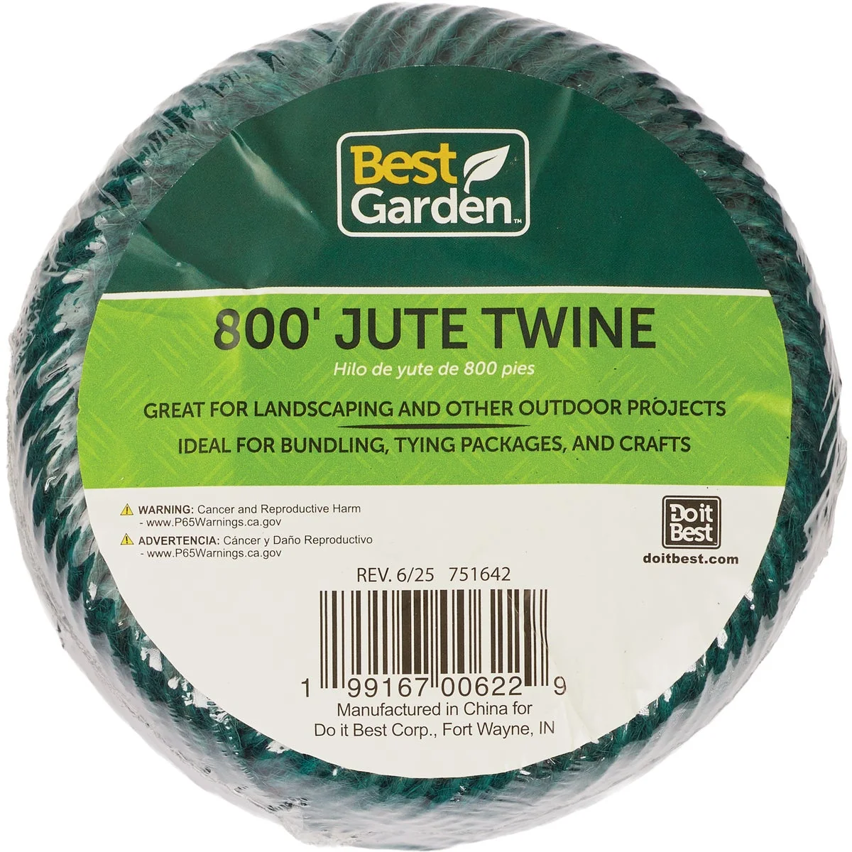 High-Performance Garden 800 Ft. Jute Tomato Twine Plant Tie High-Grade