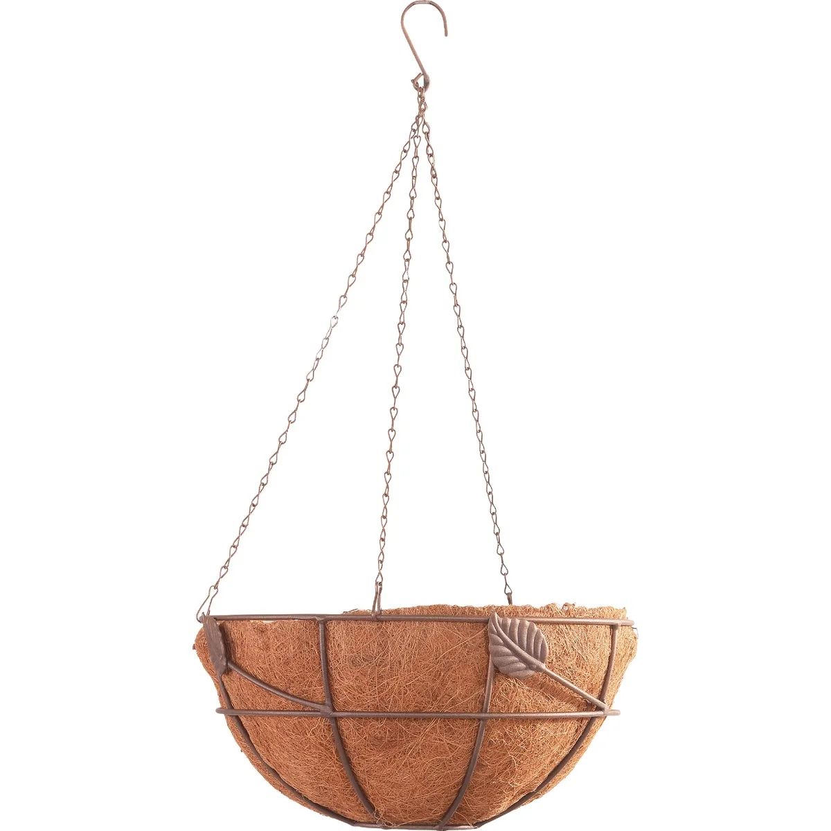 Optimized American Gardenworks Jardin 14 In. Steel Bronze Powder Coat Hanging Basket with Coco Liner High-Grade