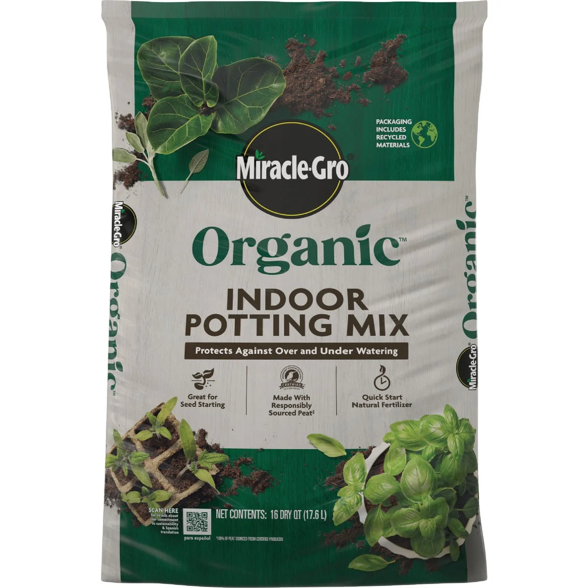 Fine -Gro 16 Qt. Organic Indoor Potting Mix Minimalist