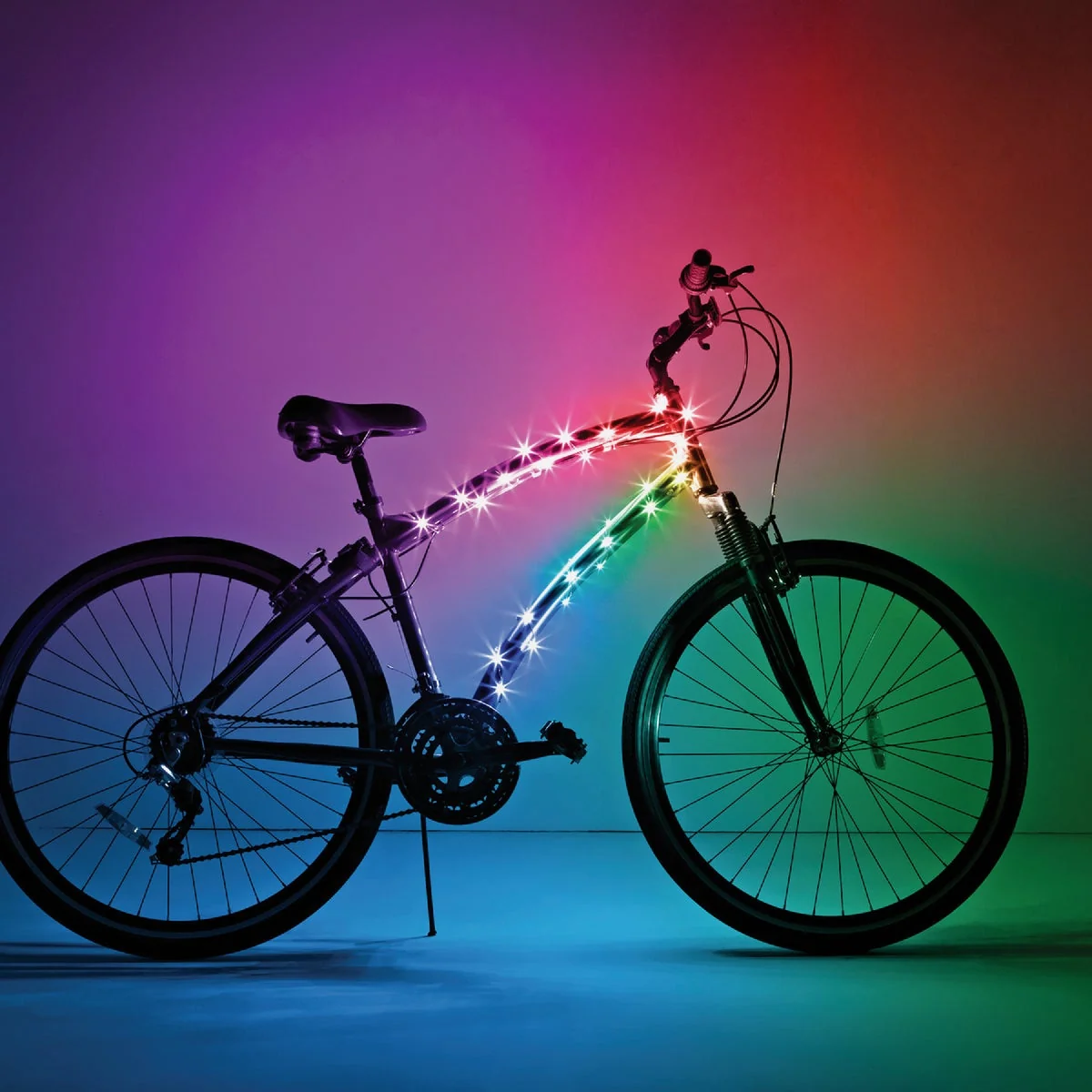 Innovative Cosmic Brightz Color Select LED Bike Frame Light String Secure
