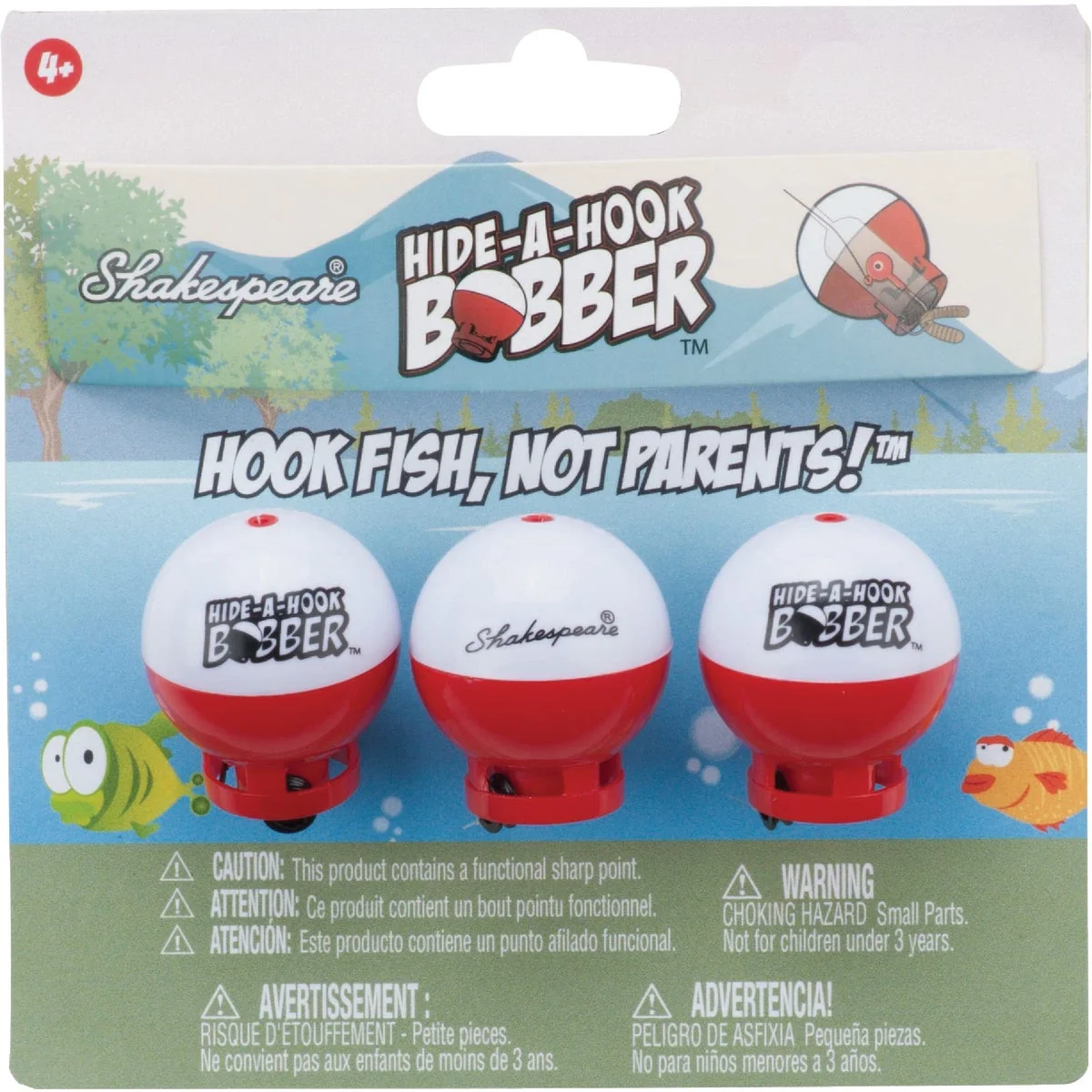 First-Class Shakespeare Hide-A-Hook Bobber 3-Pack Easy-to-Use