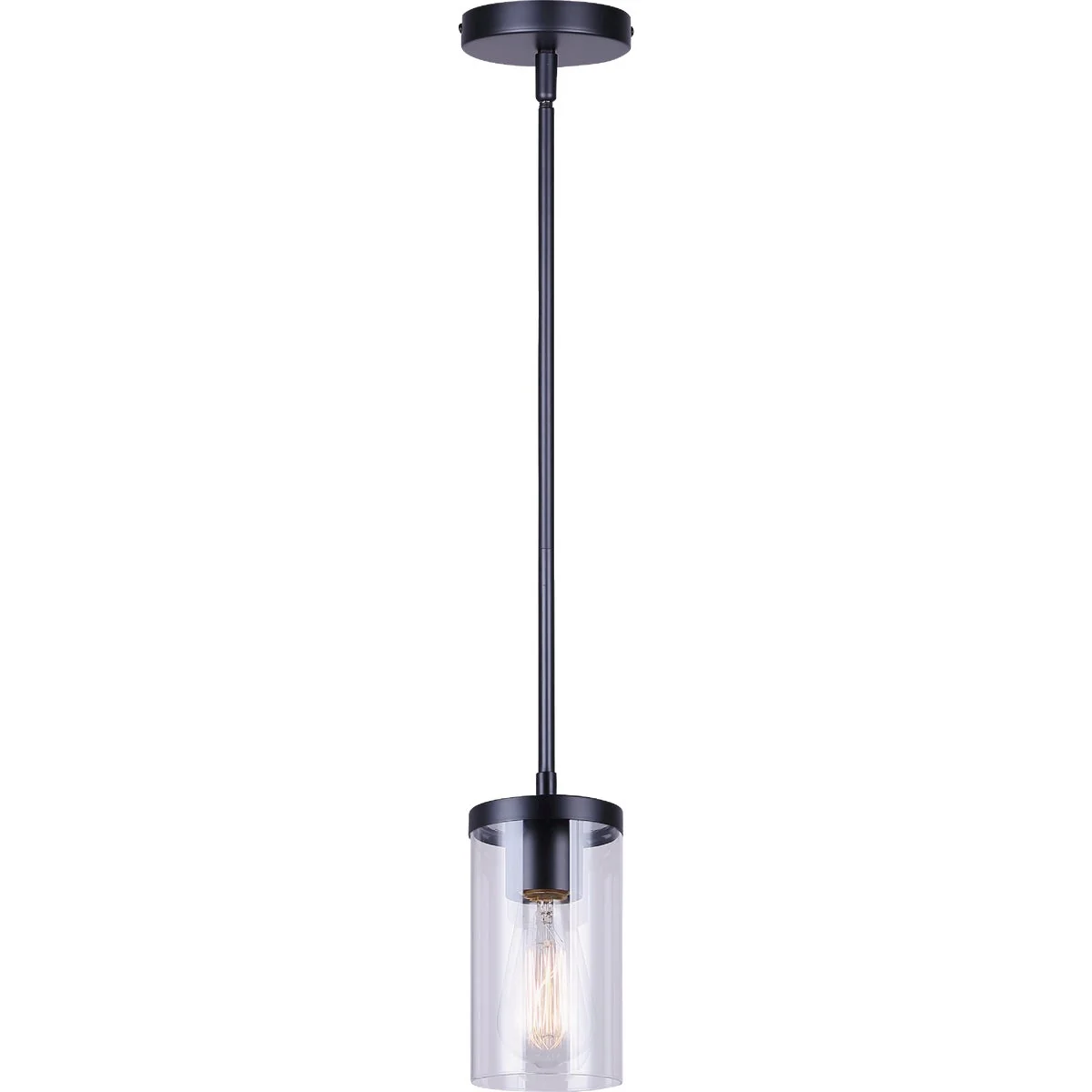 Certified Canarm Britton Black Pendant Light Fixture Clear Glass Quality