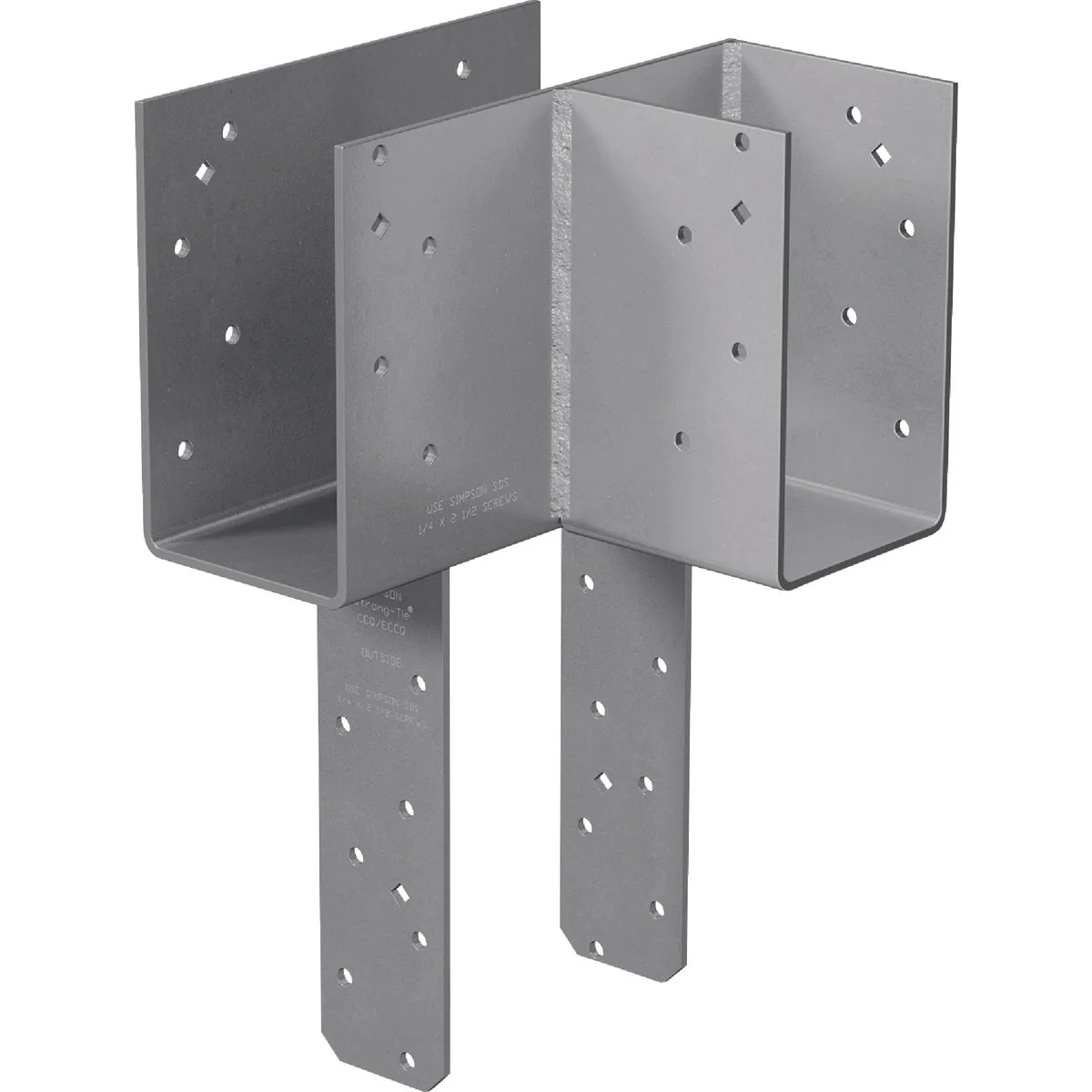Trusted Simpson Strong-Tie ECCLRQ L-Shape End Column Cap for 4x Beam 6x Post with Strong-Drive SDS Screws Skewed Right Premium Material