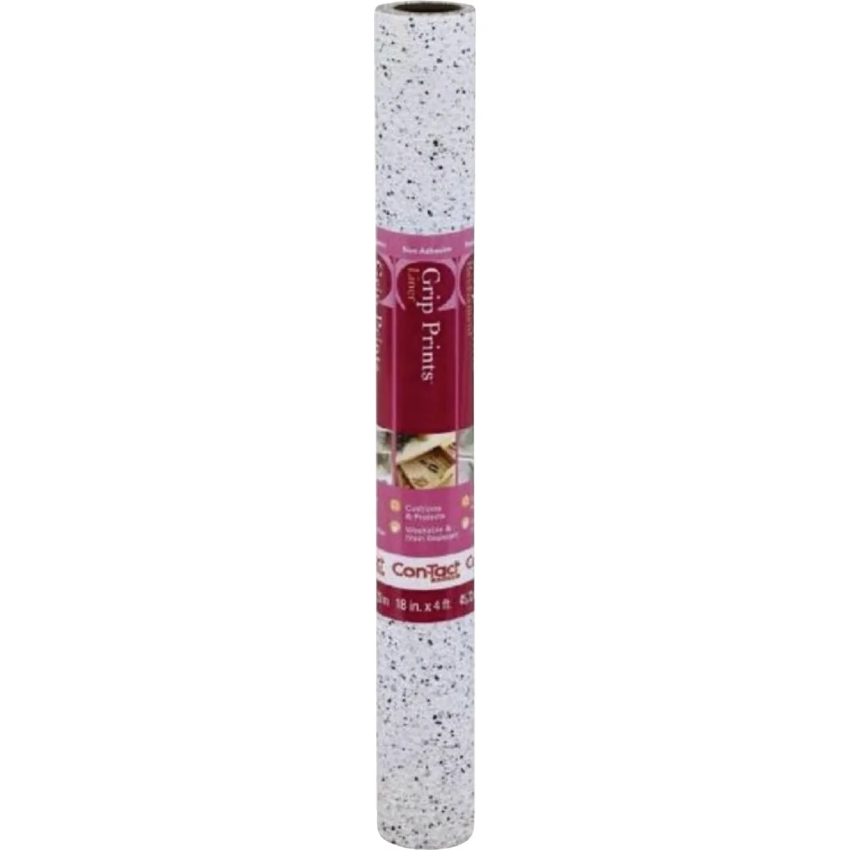 Contemporary Con-Tact 18 In. x 4 Ft. Granite Black White Grip Non-Adhesive Shelf Liner Modern