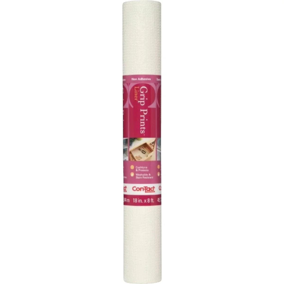 Natural Con-Tact 18 In. x 8 Ft. White Grip Non-Adhesive Shelf Liner Innovative
