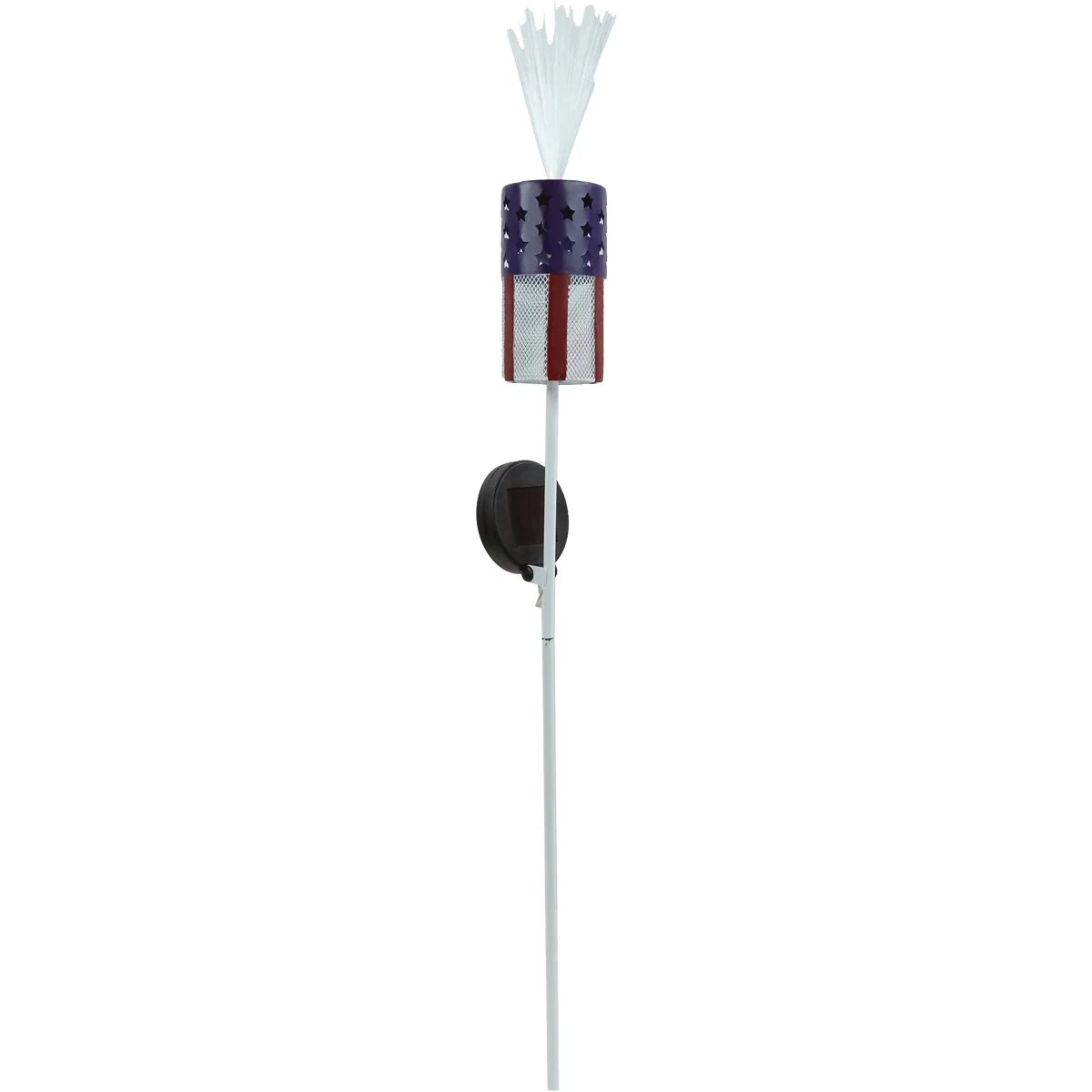 Exclusive Alpine 33 In. H. Patriotic Metal Flag Firecracker Stake w LED Light Casual