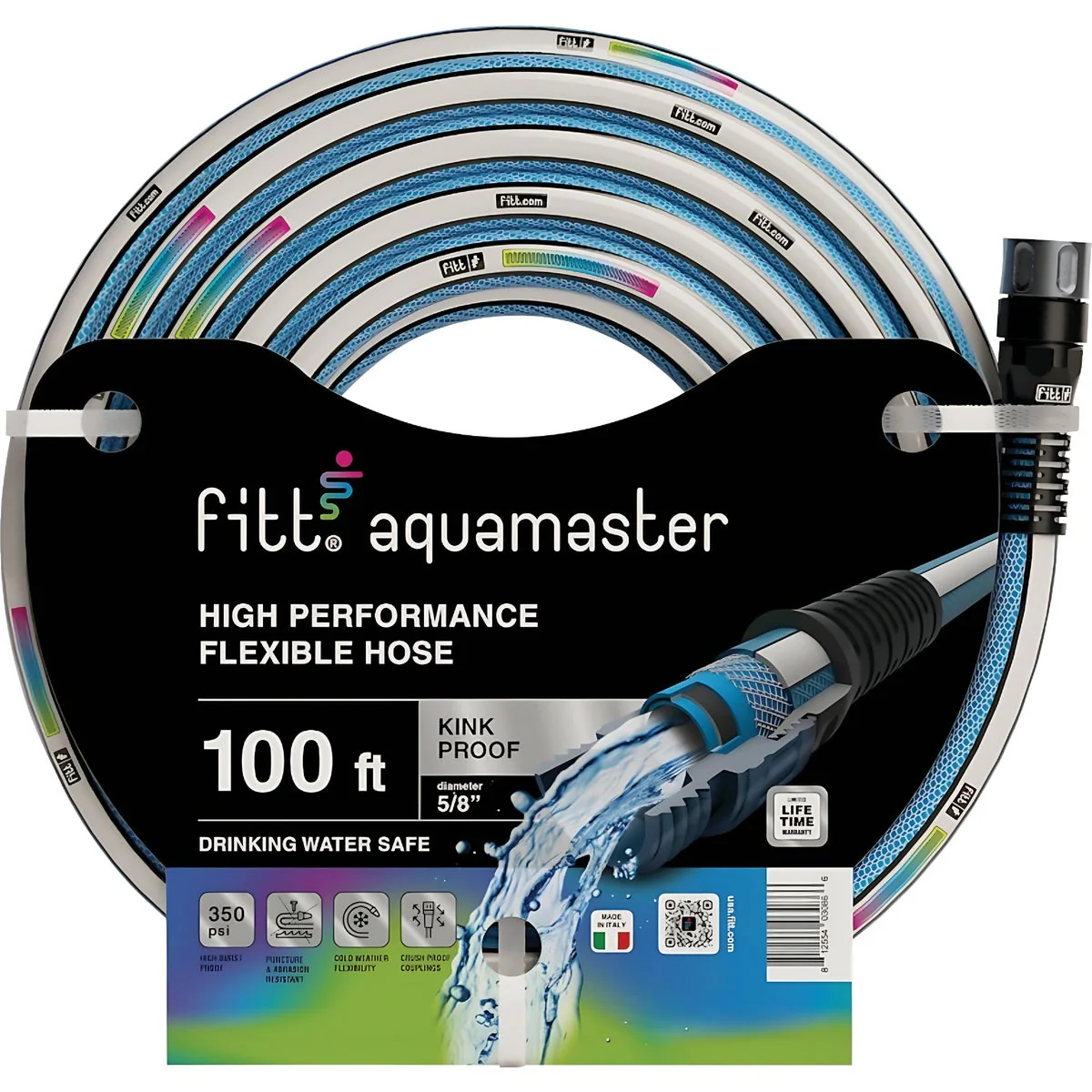 Exceptional Fitt Aquamaster 5 8 In. x 100 Ft. Hybrid Garden Hose Authentic
