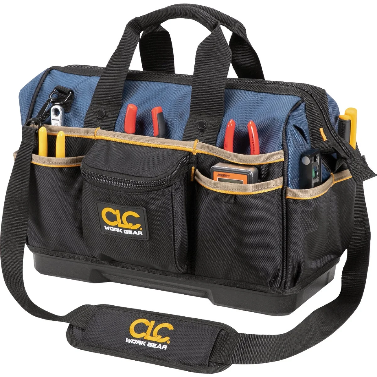 Verified CLC 23-Pocket 16 In. Molded Base Open-Top Tool Bag Fine