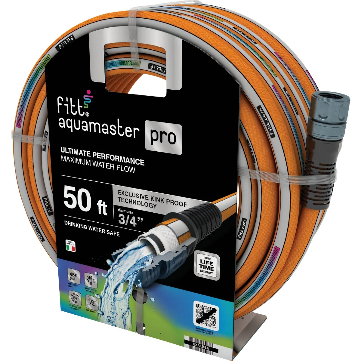 Fine Crafted Fitt Aquamaster Pro 3 4 In. x 50 Ft. Hybrid Hose Secure