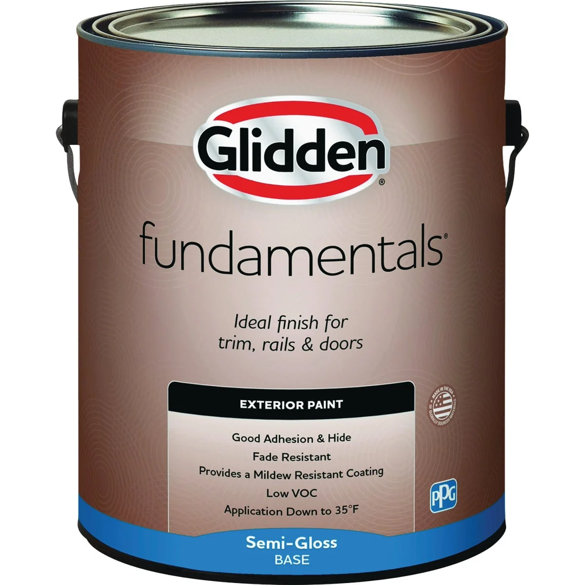 Elegant Glidden Fundamentals Exterior Paint Semi Gloss Midtone Base Gallon Luxury