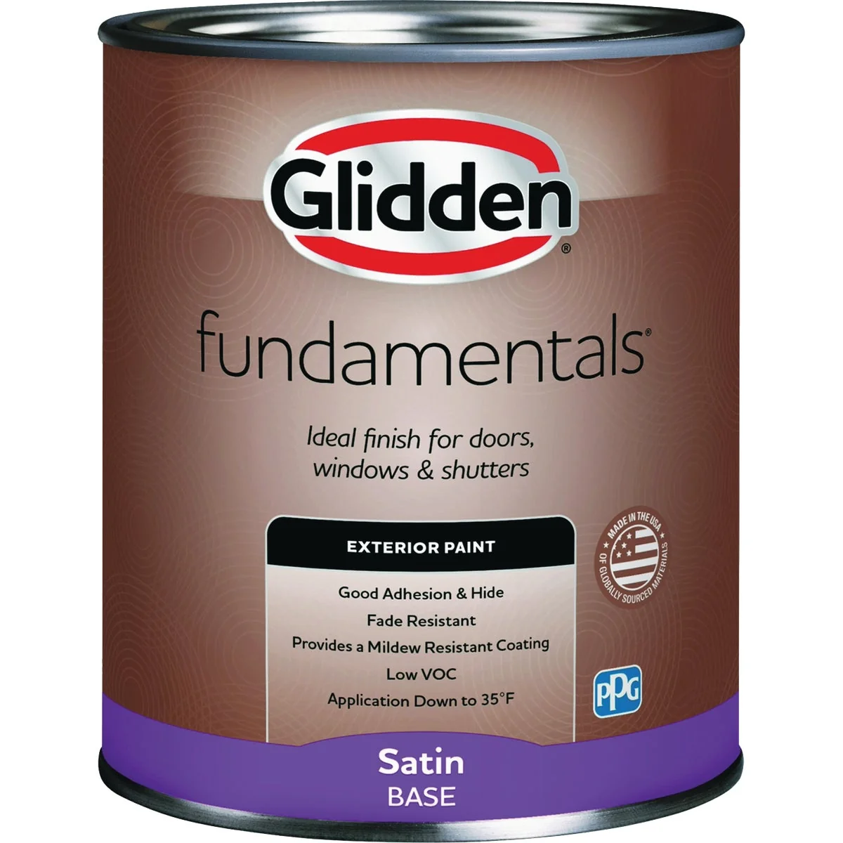 Certified Glidden Fundamentals Exterior Paint SatinWhite Pastel Base Quart Authentic