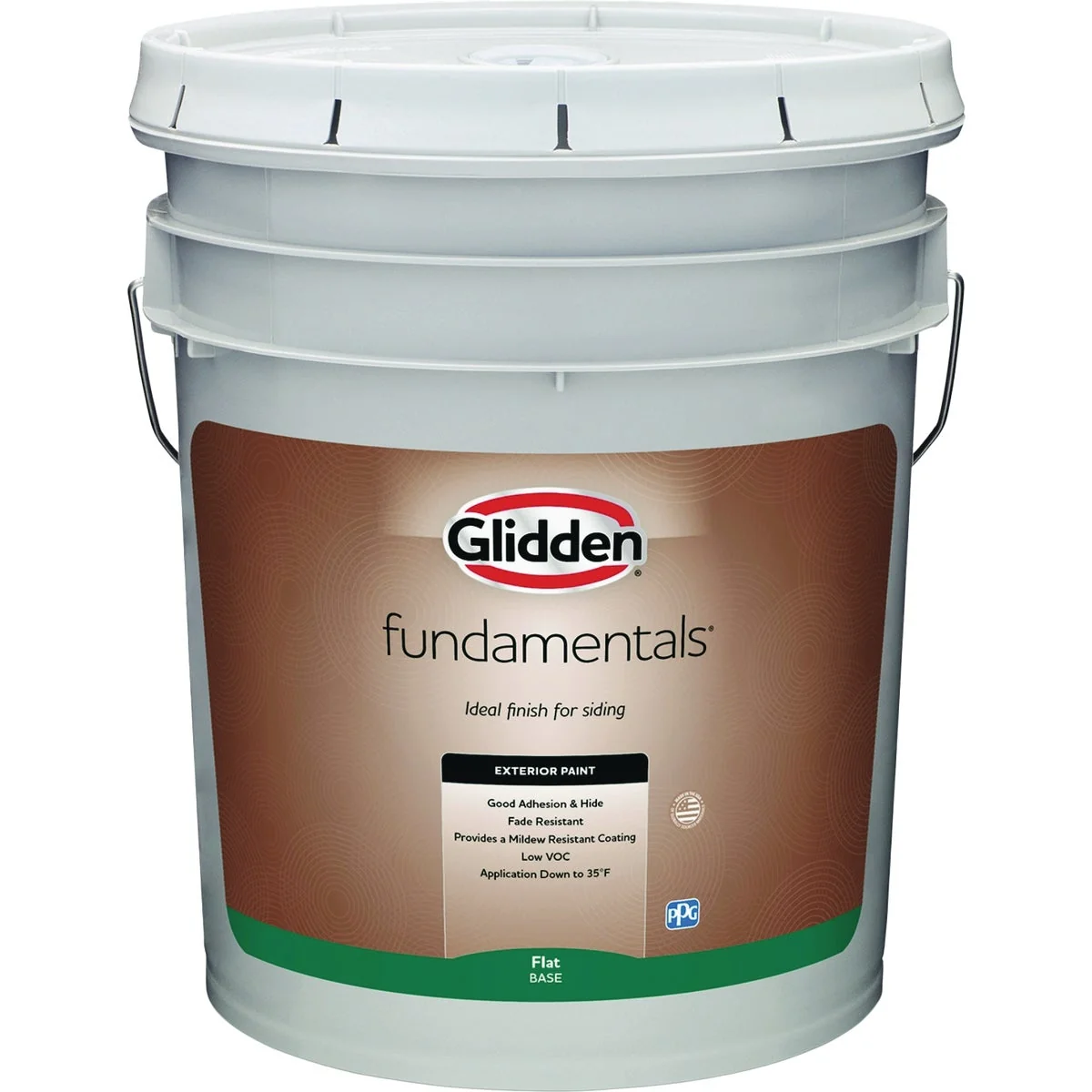 Eco-Friendly Glidden Fundamentals Exterior Paint Flat White Pastel Base 5 Gallon Practical