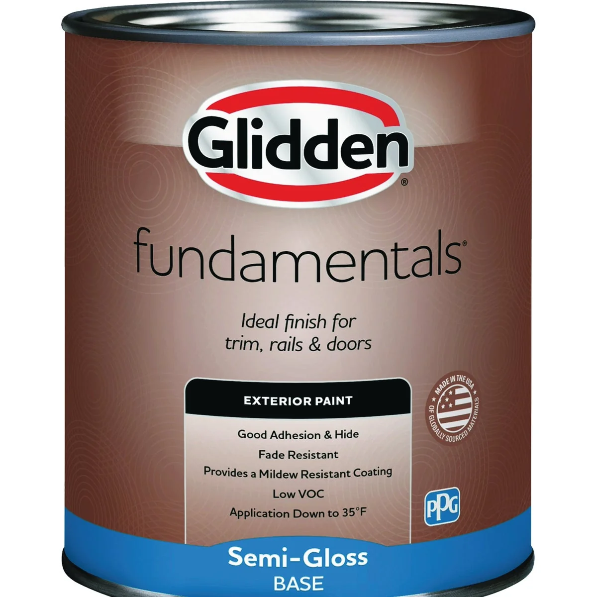 Authentic Glidden Fundamentals Exterior Paint Semi Gloss White Pastel Base Quart Contemporary