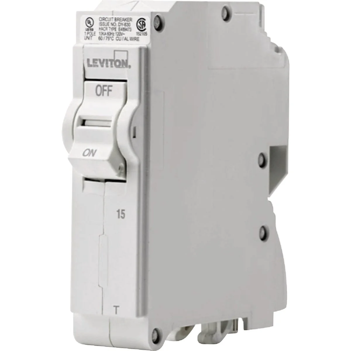 Innovative Leviton 15A Single-Pole Plug-On Standard Branch Thermal Magnetic Trip Circuit Breaker Powerful