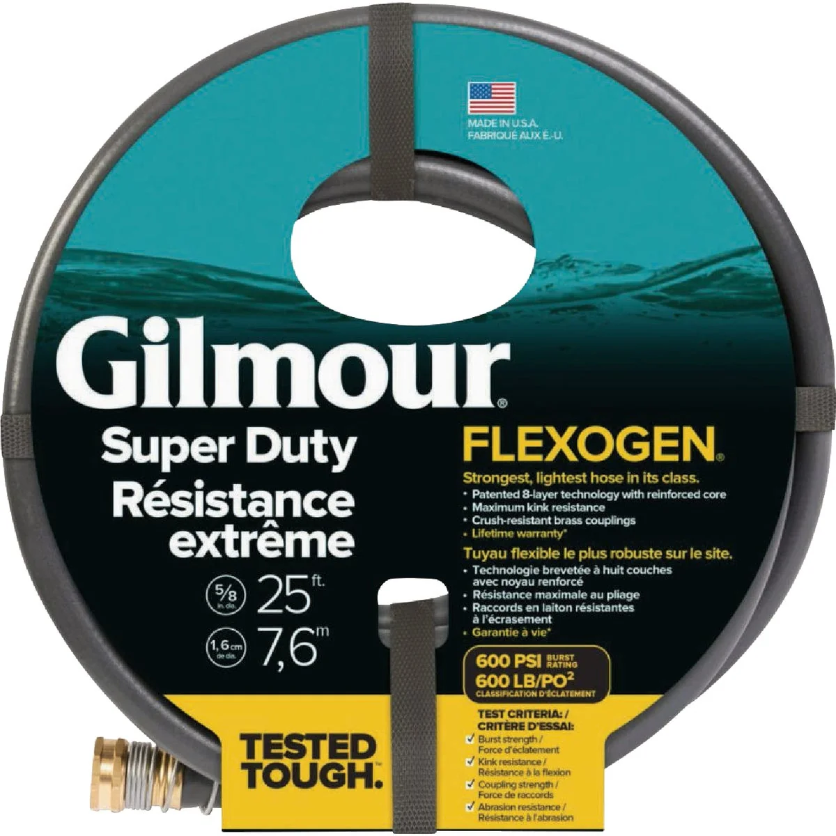 Professional Gilmour Flexogen 5 8 In. Dia. x 25 Ft. L. Super Duty Garden Hose Traditional