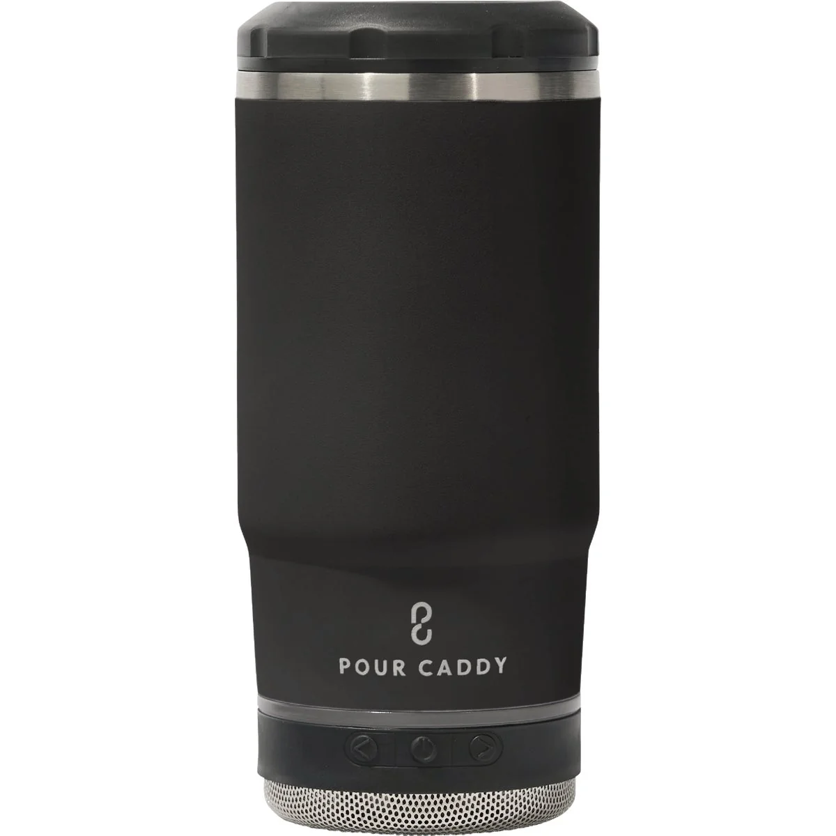Optimized Pour Caddy Chill Brew 14 Oz. Black Insulated Drink Holder with Speaker Exceptional