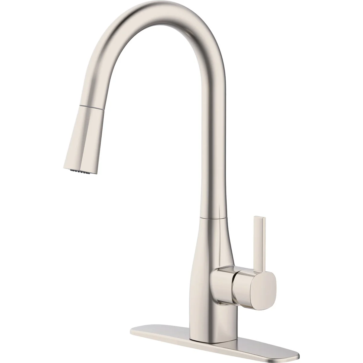 High-Performance Home Impressions 1-Handle Pull-Down Kitchen Faucet Brushed Nickel Flexible