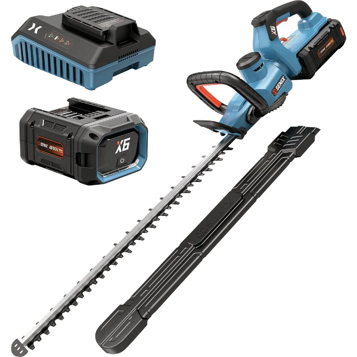 Proven Senix X6 60V Max 26 In. Brushless Cordless Hedge Trimmer Kit with 3.0 Ah Battery Charger Elegant